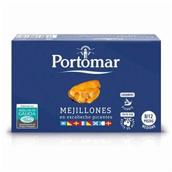 Spicy Pickled Mussels from the Galician Rías Portomar 8/12 - 111g can