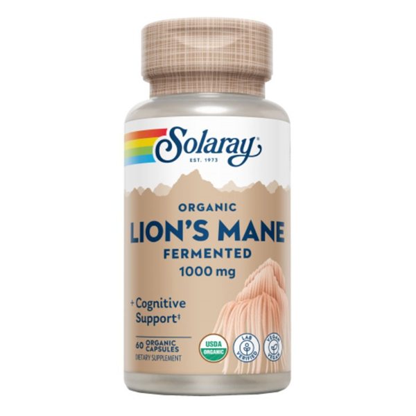 Crinière de Lion (Lion's Mane) 500 mg 60 gélules végétales Solaray-lateral