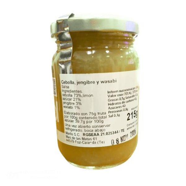 Zwiebel-, Ingwer- und Wasabi-Marmelade-detalle