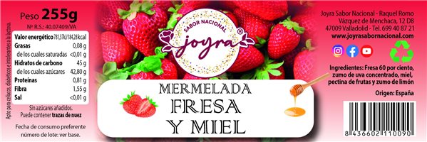 Strawberry and Honey Jam - 255 gr.-izquierda