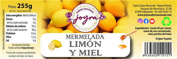 Zitronen-Honig-Marmelade - 255 gr.-izquierda