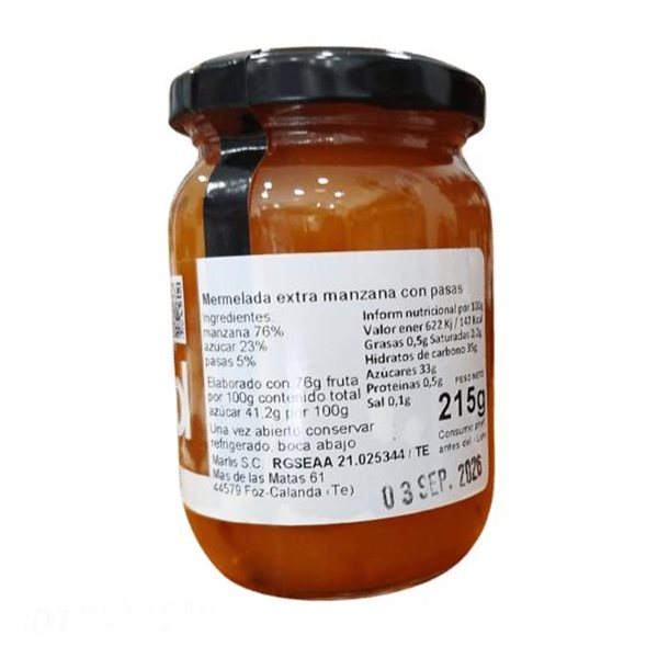 Mermelada de manzana con pasas-detalle