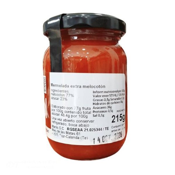 Confiture de pêches en sachet du Bas-Aragon-detalle