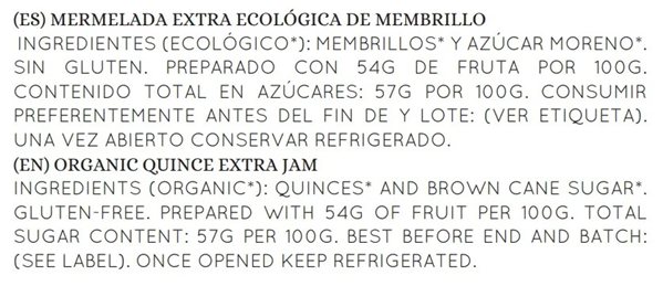 Organic Quince Jam 28g-detalle