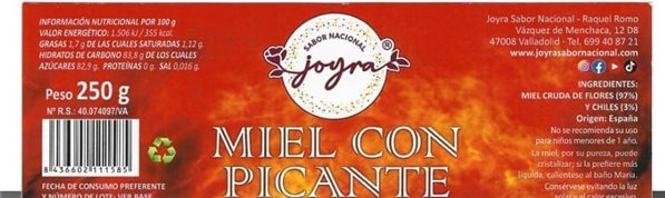 Miel con Picante - 250 gr.-izquierda