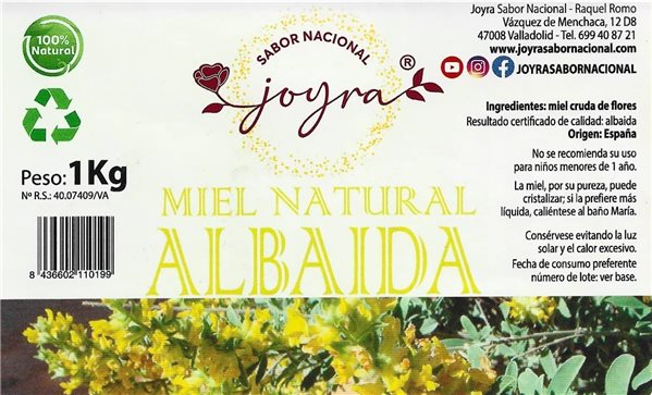 Miel de Albaida - 1Kg.-trasera