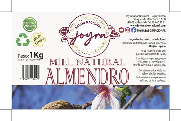Miel de Almendro - 1Kg.-trasera
