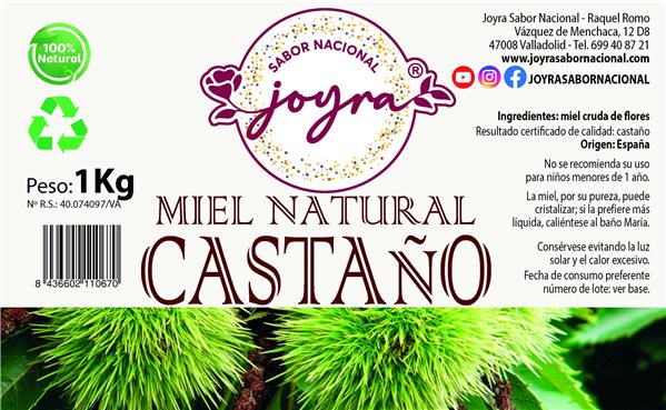 Miel de Castaño - 1Kg.-trasera