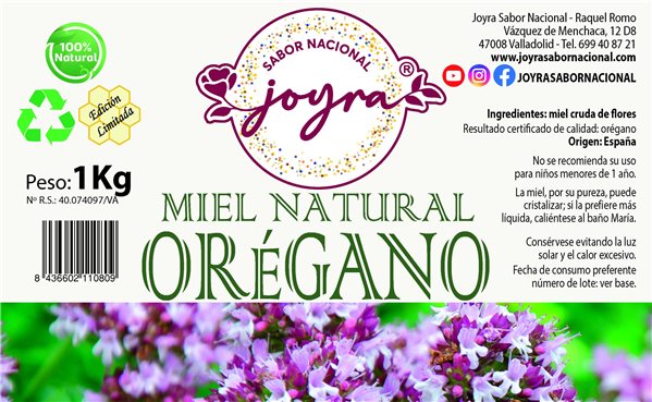 Oregano Honig - 1Kg.-trasera