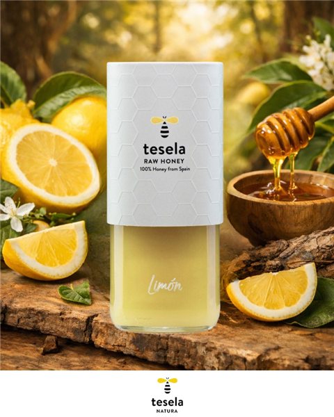 Reine Bienenhonig, rohe Zitronenhonig - Tesela 320 g-lateral