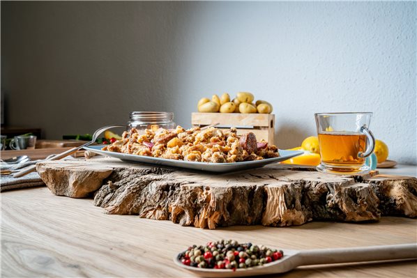 Migas camperas con chorizo ibérico-trasera