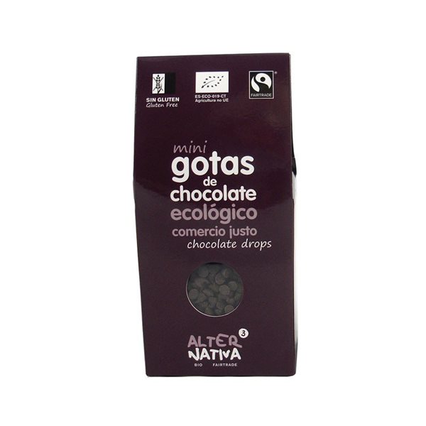 Mini gouttes de chocolat 48% bio 225 g Alternative 3-lateral
