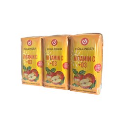 Minibrick Zumo manzana con Vit.C+D3 Bio 3x200ml Hollinger