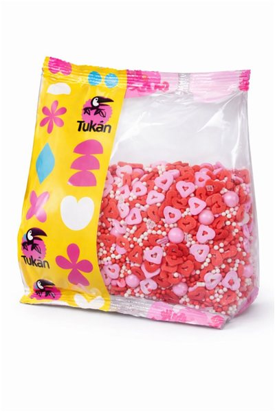 MIX OPEN HEARTS, BALLS AND STICKS SPRINKLES 450g. C.A.P-lateral