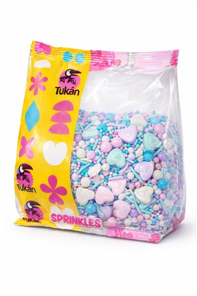 MIX HEARTS, BALLS, AND PASTEL COLOR STICKS SPRINKLES 450g. C.A.P