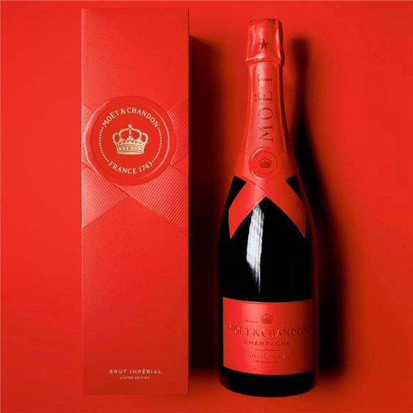 Moët & Chandon Imperial Brut Estuchado EOY Red Limited Edition-detalle