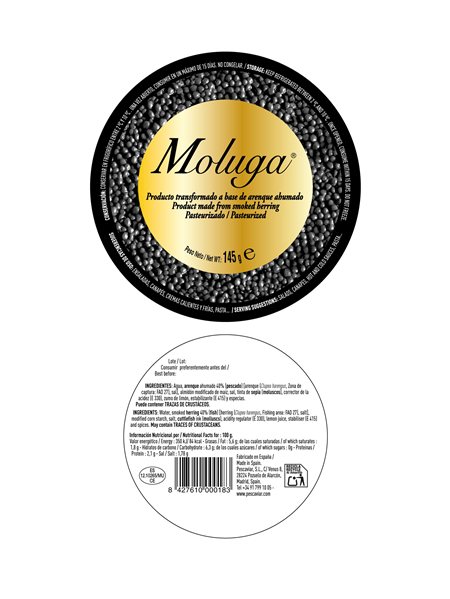 MOLUGA, esferas de arenque ahumado 145g-lateral