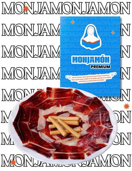 Monjamón Pasión XL +50 Meses Loncheado a Cuchillo | 40 Sobres 80 g + 3 Puntas-lateral