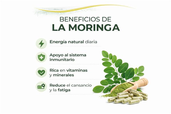 Moringa Cápsulas 500 mg – 90 Cápsulas Vegetales | Moringa Oleifera en Polvo | 1500 mg Dosis Diaria-detalle