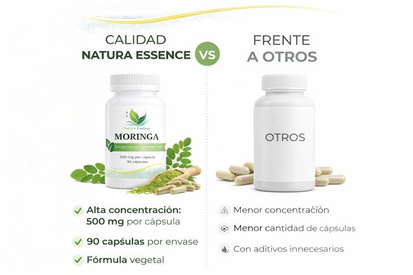Moringa Cápsulas 500 mg – 90 Cápsulas Vegetales | Moringa Oleifera en Polvo | 1500 mg Dosis Diaria-izquierda