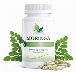 Moringa Cápsulas 500 mg – 90 Cápsulas Vegetales | Moringa Oleifera en Polvo | 1500 mg Dosis Diaria