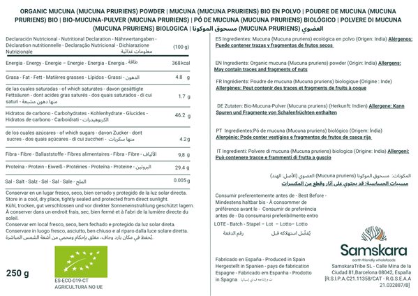 Mucuna Pruriens en Polvo BIO | 250g | 100% Natural | Haba de Terciopelo-detalle