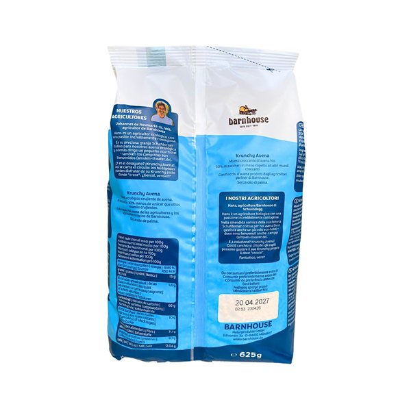Muesli Krunchy Avena (30% menos azucar) Bio 625g Barnhouse-lateral