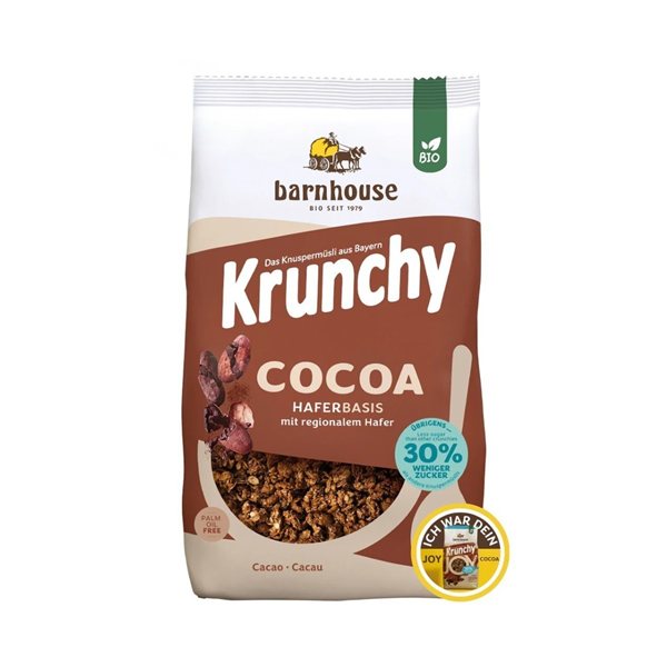 Muesli Krunchy cacao 30% de sucre en moins Bio 500g Barnhouse-trasera