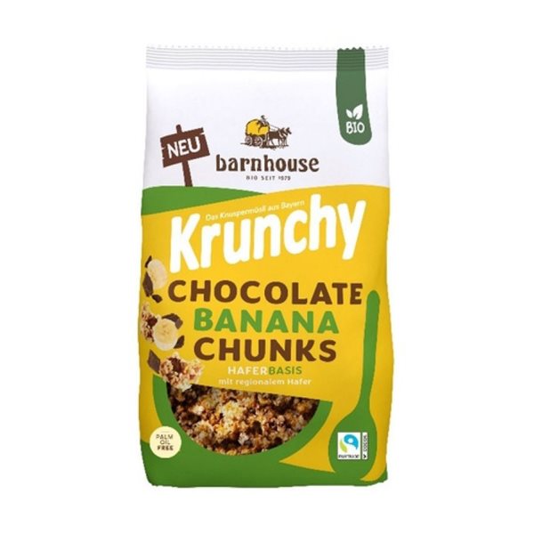 Muesli croustillant aux morceaux de banane au chocolat bio 450g Barnhouse-lateral