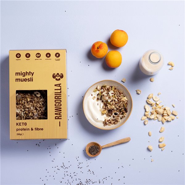 Raw Gorilla organic keto keto sugar-free muesli-izquierda
