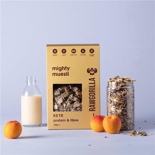 Raw Gorilla organic keto keto sugar-free muesli-trasera