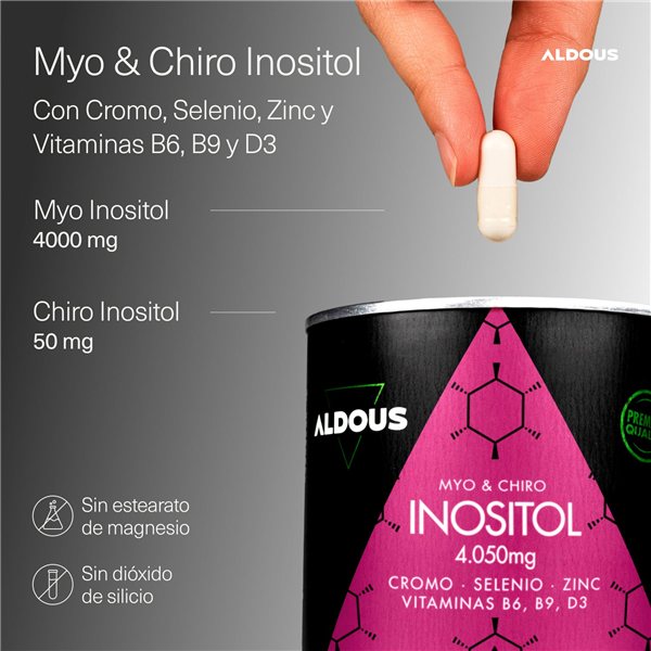 Myo-Inositol + D-Chiro-Inositol - 210 Capsules - Équilibre Hormonal Féminin - Aldous-detalle