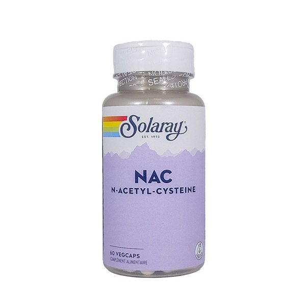 Super NAC 600mg 60vcaps Solaray-lateral