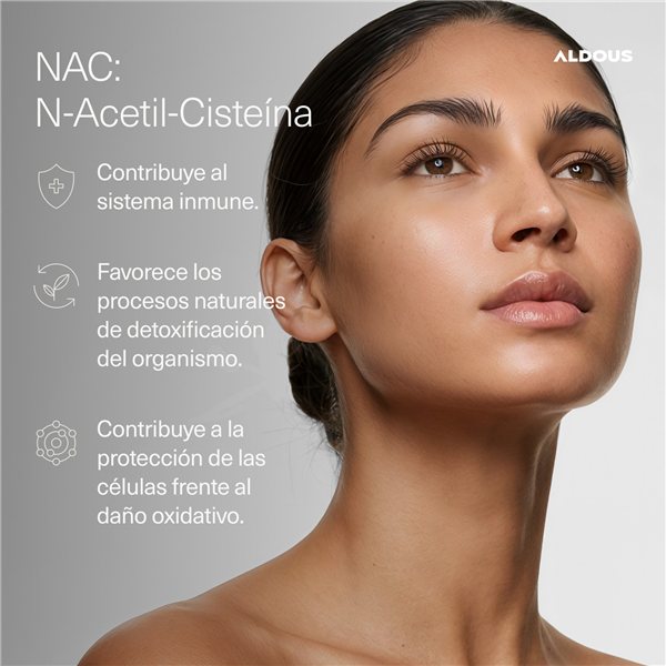 NAC N-Acetil-Cisteina+ Vitamina E y Selenio - 250 Cápsulas - Antioxidante y Glutation - Aldous-trasera