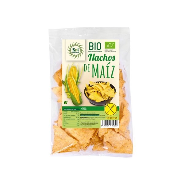 Nachos de maiz natural bio 125g Sol Natural-lateral