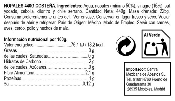 Pickled Nopalitos "La Costeña" 440g-detalle