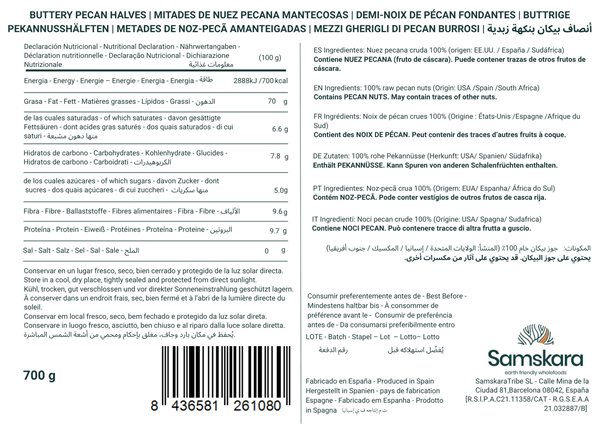 Mitades de Nuez Pecana Mantecosa - Envasadas al Vacío - 700g 700 g-detalle
