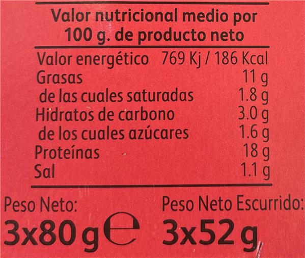 Atún en salsa de tomate-detalle