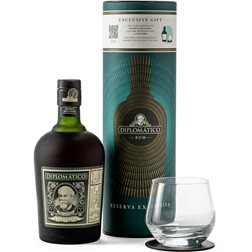 Ron Diplomatico Rva Esclusiva Canister posavasos piel and glass