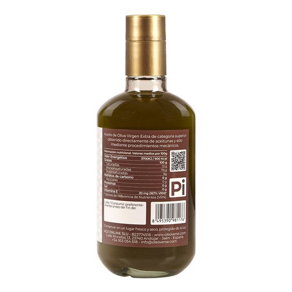 Oleoverse Cosecha Temprana Picual Sin Filtrar 500ml-lateral