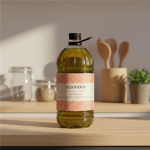 Huile d'olive extra vierge sélectionnée Picual bidon 5L-lateral