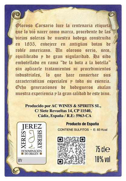 Oloroso Corsario Successeurs de G d'Angulo-lateral