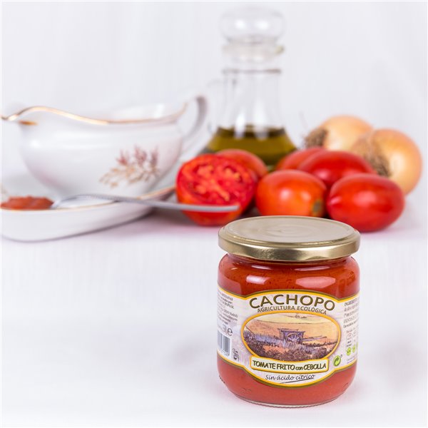 Bio-Tomatensauce mit Zwiebel, Glas 330g-detalle