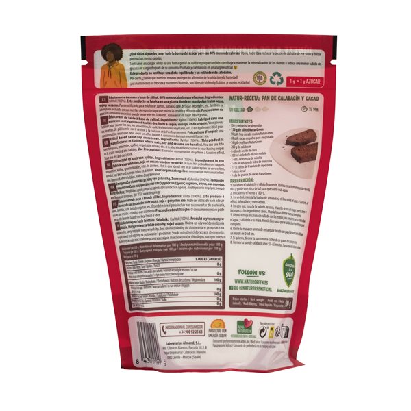 Pack 10x Birch Sugar Xylitol 500g NaturGreen-izquierda