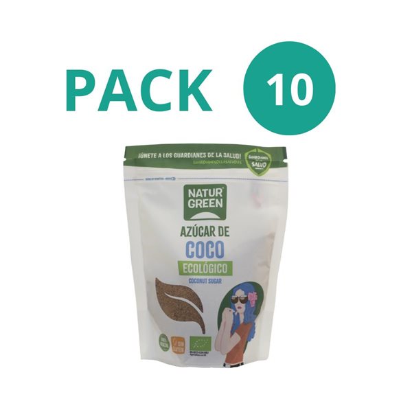 Paquet de 10x Sucre de Coco Biologique 300g NaturGreen-trasera