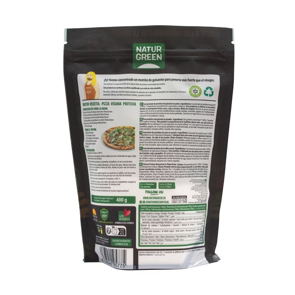 Pack 10x Proteína de Guisante Bio 400g NaturGreen-izquierda