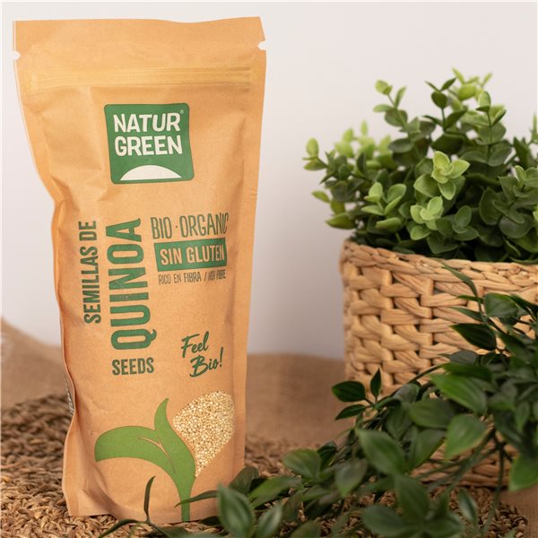 Paquet de 10x Quinoa Biologique en Grain 450g NaturGreen-izquierda