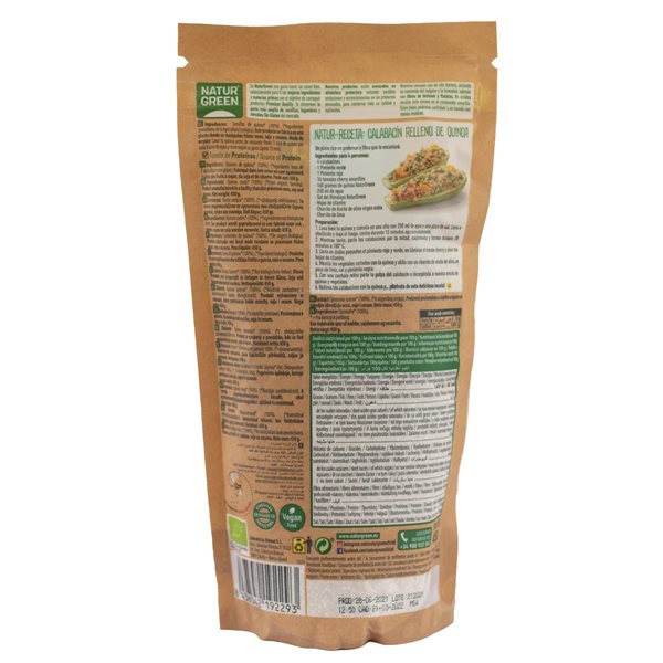 Paquet de 10x Quinoa Biologique en Grain 450g NaturGreen-trasera