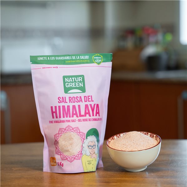Paquet de 10x Sel rose de l'Himalaya fine 1 kg NaturGreen-trasera