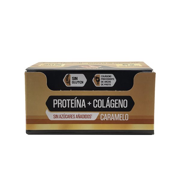 Pack 12x Barrita Proteína Colágeno Caramelo 50 g Forticoll-izquierda